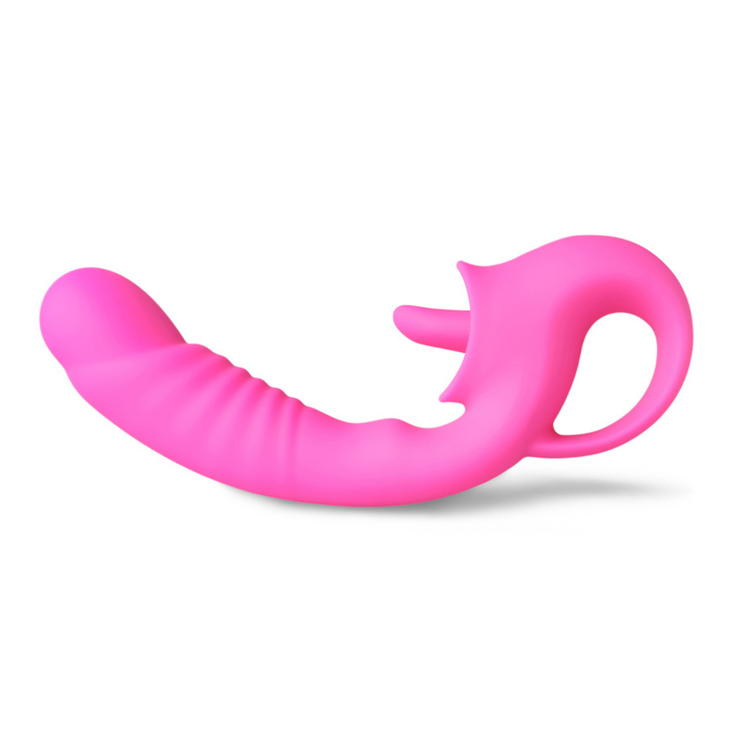 Silicone Dildo with Vibrating Tongue