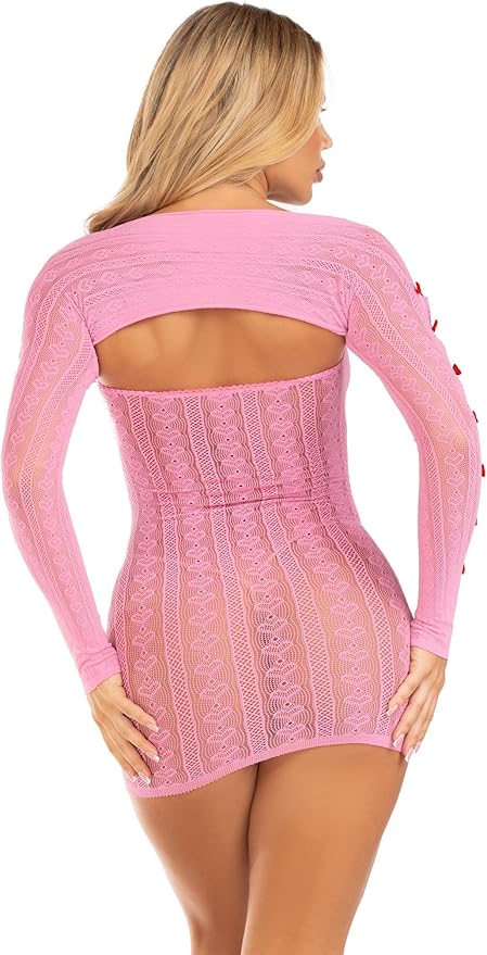 Enchantress Bow-Detail Mesh Dress