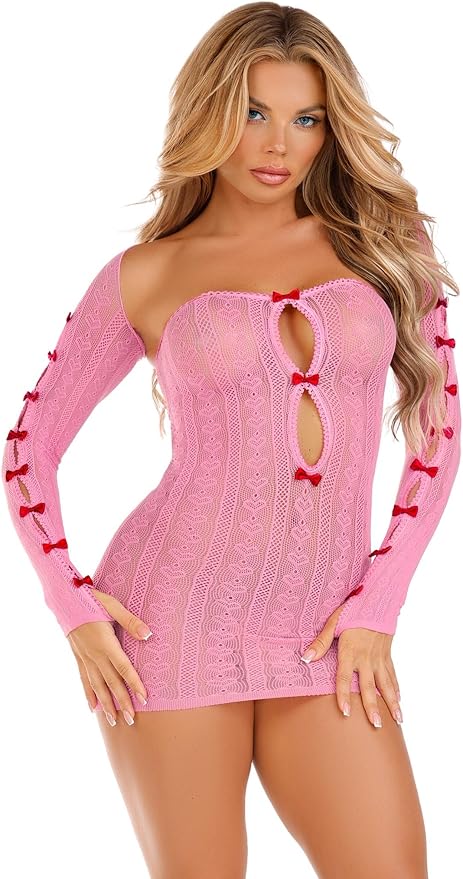 Enchantress Bow-Detail Mesh Dress