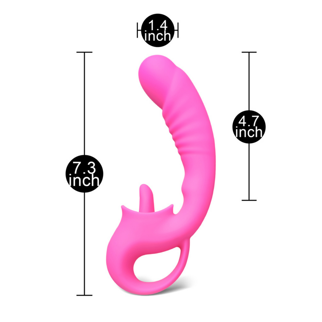 Silicone Dildo with Vibrating Tongue