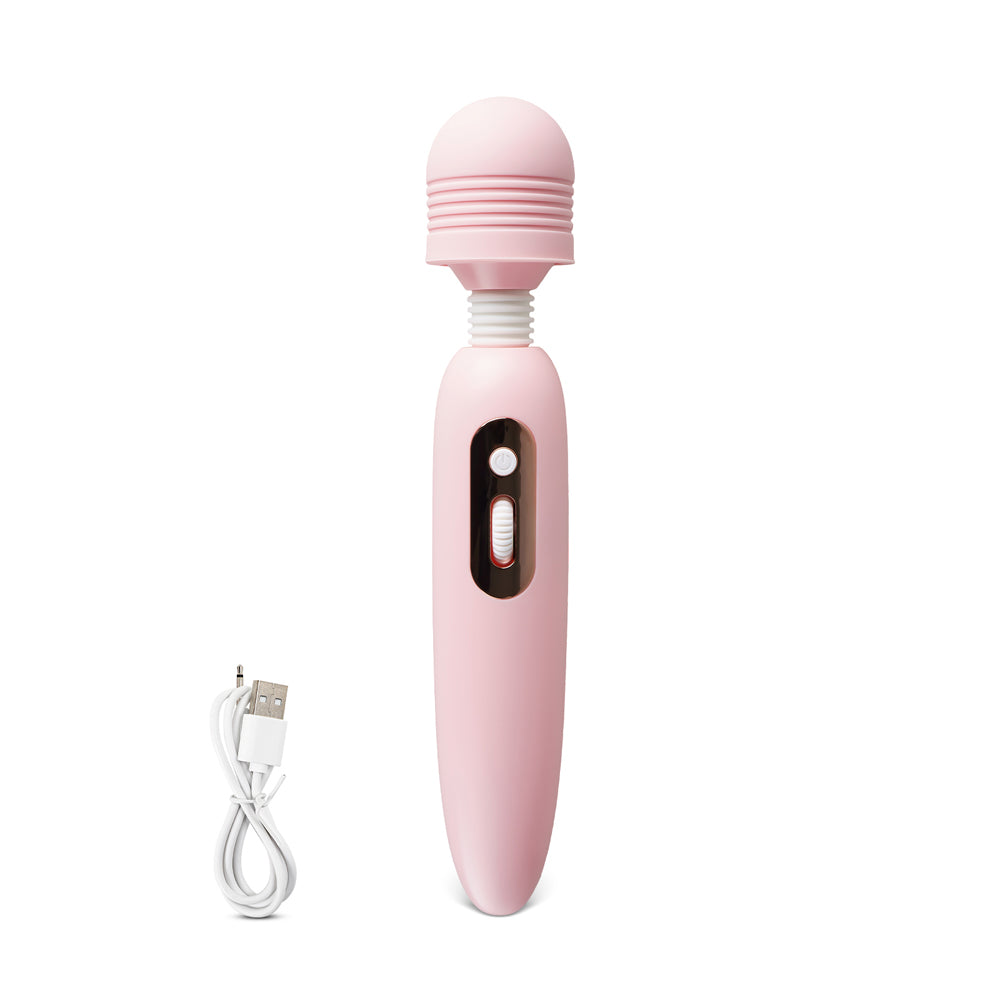 Classic Pink Vibrating Silicone Wand Massager