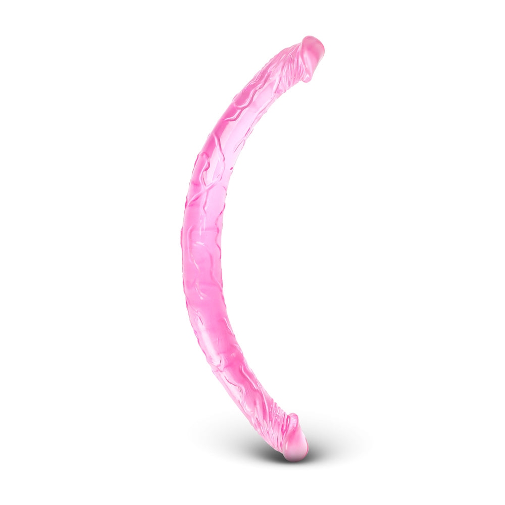 17'' Clear Pink Double Ended Jelly Dildo