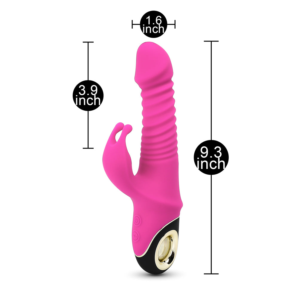 Pink Thrusting Rabbit Vibrator with Rotation